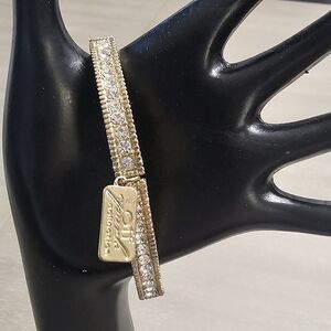 Off Park Collection Gold Plated Pavé Rhinestone Stretch Bracelet
